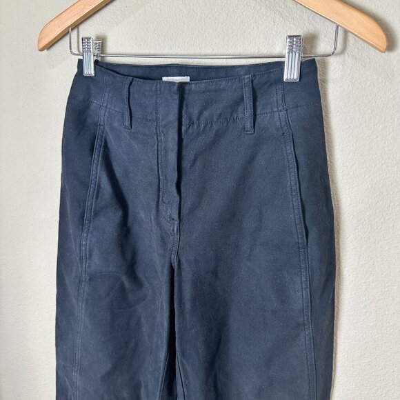 ARITZIA Wilfred Free Black Denim like Wide Leg Trousers Pants Size 00 - Picture 3 of 9